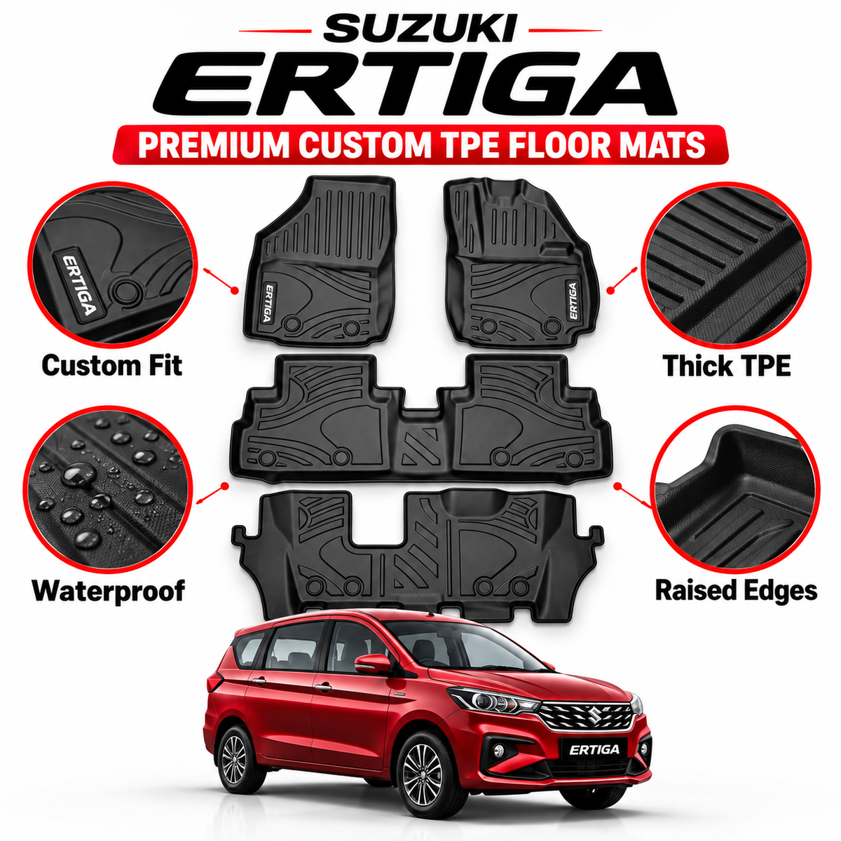 Suzuki Ertiga and Toyota Rumion (2019-2026) 7-seater floor mats – view 8